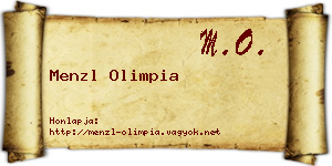 Menzl Olimpia névjegykártya